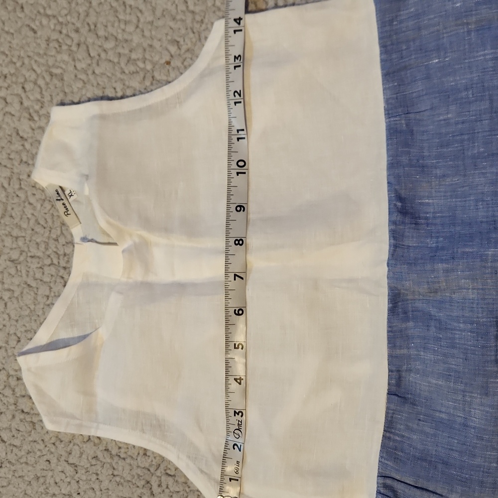 Puro Lino, Toddler 2t-3t Color Block Summer Spring Vacation Linen Dress - Picture 10 of 10